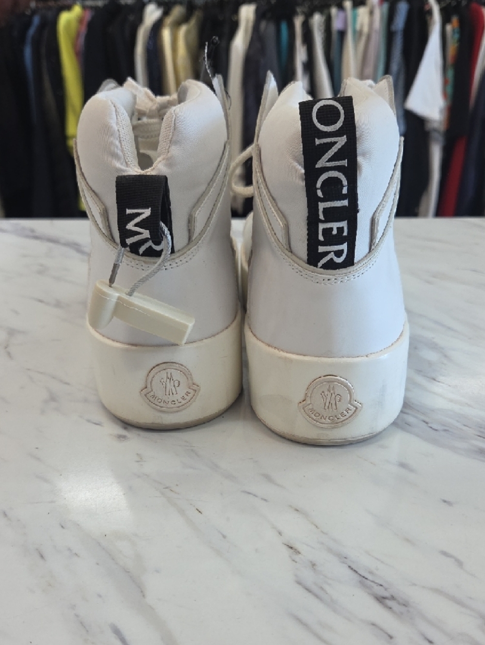 Moncler White High-Top Athletic Sneakers - Picture 5 of 15